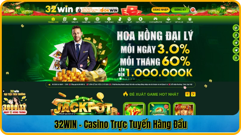 32WIN - live casino, bàn chơi trực tuyến và các sảnh slot, poker